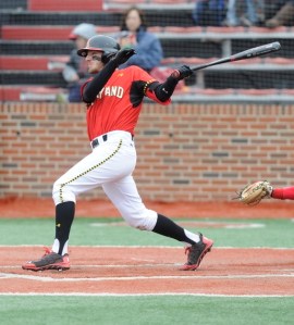 Schmit was a key table-setter and leader on the Terps' 2014 Super Regional team. (Photo courtesy of Maryland Athletics)